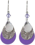 Layered Purple Teardrop Earrings