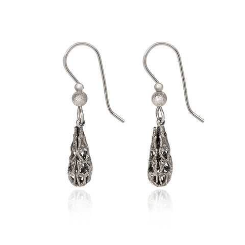 Silver Briolette Dangle Earrings