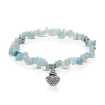 Angelite Sea Shell Stretch Anklet