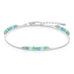 Silver Seaside Crystal Anklet