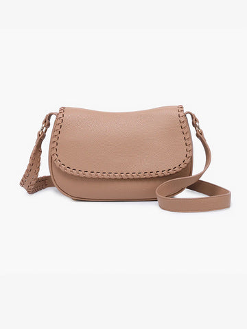 Daia Vegan Whipstitch Crossbody- Taupe