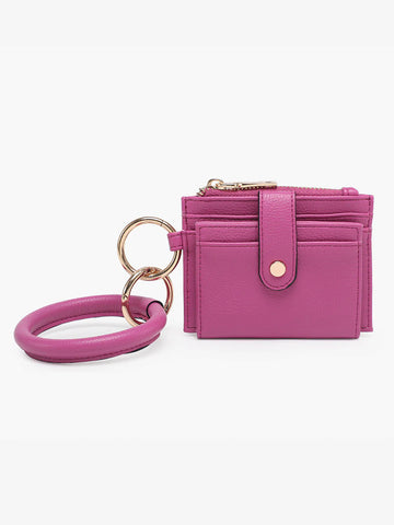 Sammie Card Holder with Ring Handle- Rhubarb Purple