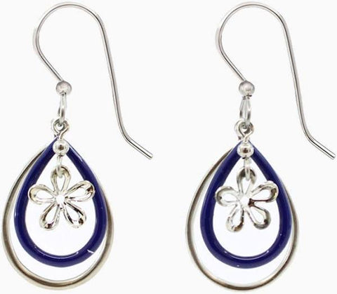 Silver Forest Flower Dangle Earrings