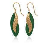 Silver Forest Green Drop Earrings
