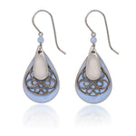 Silver Forest Blue Layered Earrings