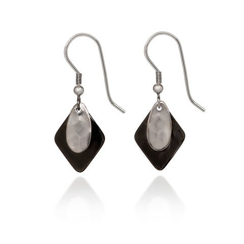 Silver Forest Triangle Dangle Earrings