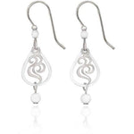 Silver Forest White Spiral earrings