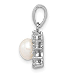 Sterling Silver Freshwater Cultured Pearl and CZ Necklace