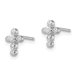 Sterling Silver CZ Bezel Cross Studs