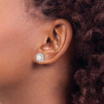 Sterling Silver Freshwater Cultured Pearl and CZ Earrings