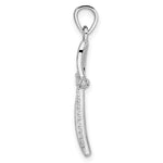 Sterling Silver CZ Wavy Cross Necklace