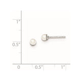 Sterling Silver 3-4mm Freshwater Cultured Pearl Studs