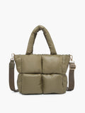 Brittany Puffer Tote/Satchel- Olive