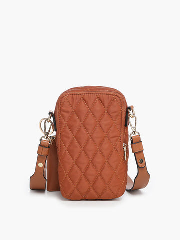 Parker Quilted Crossbody Bag- Brown