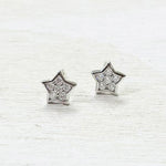 Sterling Silver CZ Star Studs