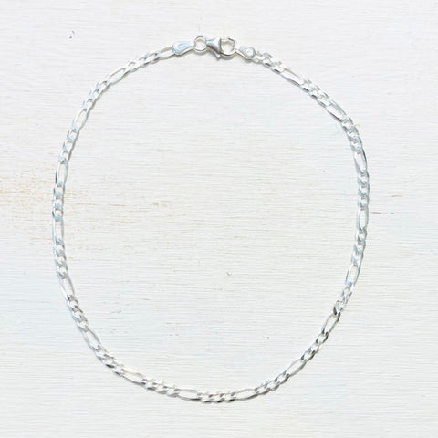 Sterling Silver Figaro Anklet
