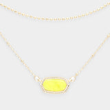 Fashion Yellow Stone Layered Necklace