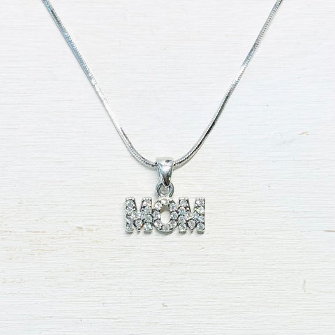 Fashion Silver Tone Mom Necklace