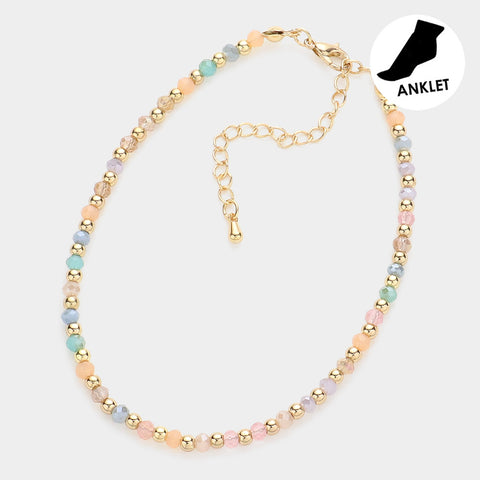 Fashion Multi Color Beaded Anklet
