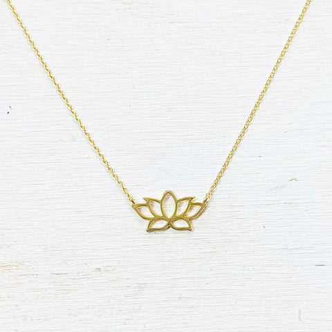 Fashion Gold Tone Lotus Necklace