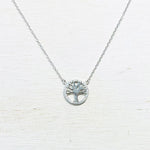 Sterling Silver CZ Tree of Life Necklace