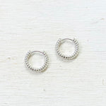 Sterling Silver Textured Huggie Hoops