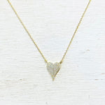 Sterling Silver Gold Plated CZ Heart Necklace