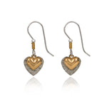 Silver Forest Two-Tone Heart Earrings
