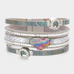 Fashion Faux Leather Magnetic Bracelet