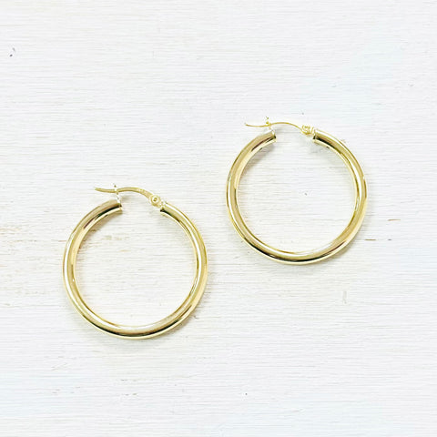Sterling Silver Gold Plated Hoops