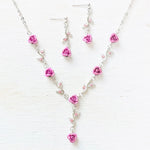 Fashion Flower Necklace and Earring Set