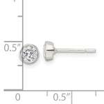 Sterling Silver 4mm CZ Bezel Studs