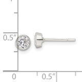Sterling Silver 4mm CZ Bezel Studs