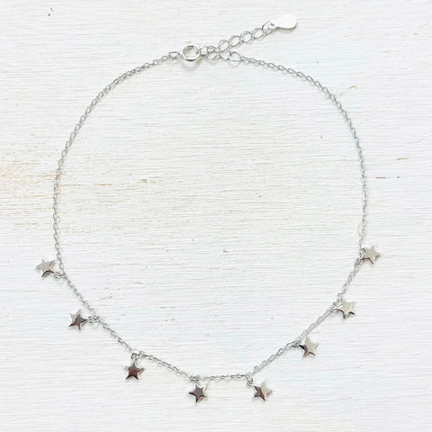 Sterling Silver Star Anklet