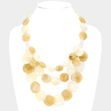 Fashion Chunky Marble Beads Layered Necklace
