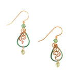 Silver Forest Goldtone & Green Dangle Earrings