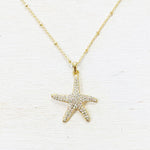 Fashion Gold Tone Starfish Necklace