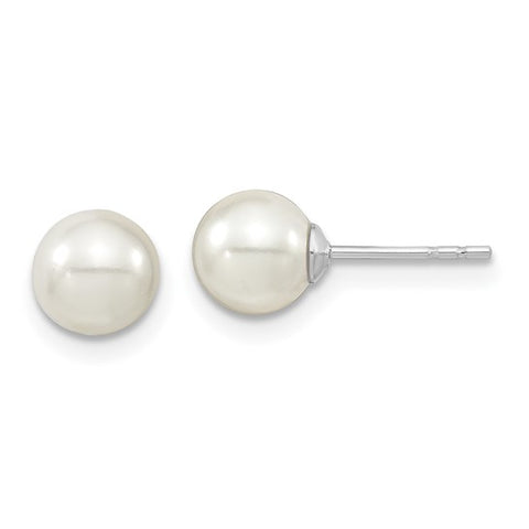 Sterling Silver Imitation Pearl Studs