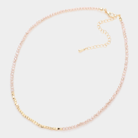 Fashion Pink Beaded Necklace