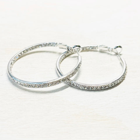 Fashion Silver Tone Inside Out Hoops