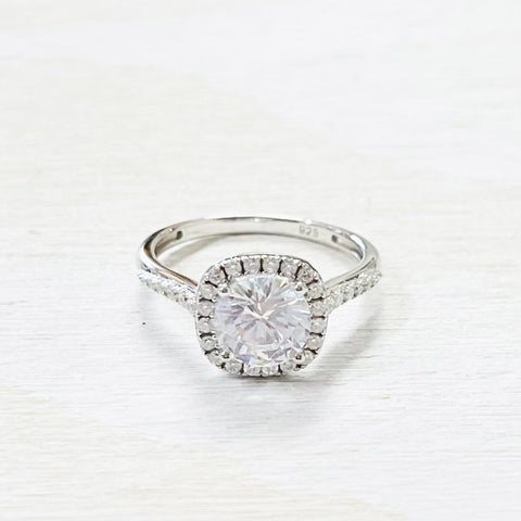 Sterling Silver CZ Engagement Style Ring