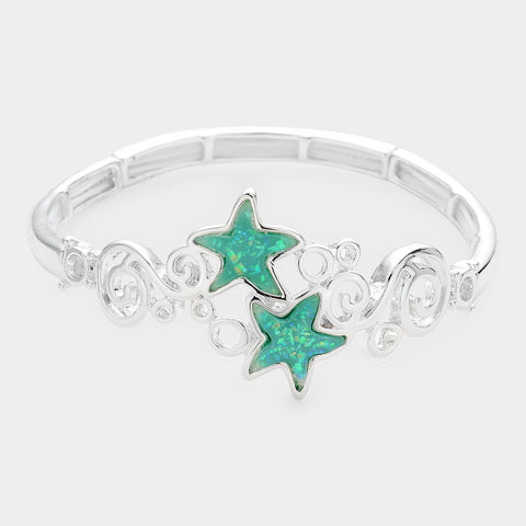 Fashion Glitter Starfish Stretch Bracelet