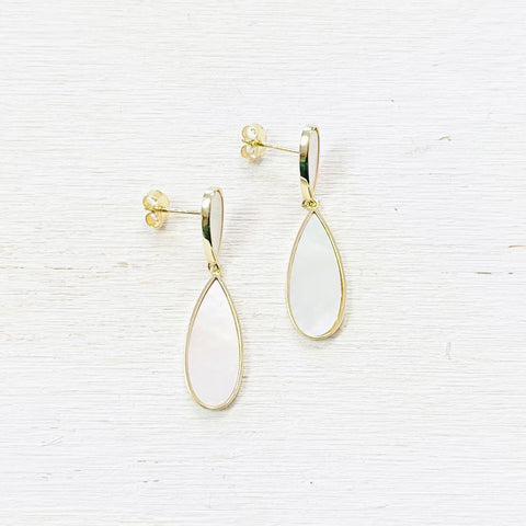Sterling Silver Gold Plated Teardrop Dangle Earrings