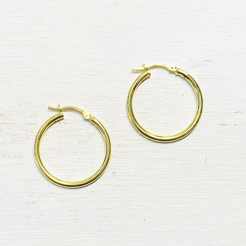 Sterling Silver Gold Plated Hoops
