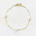 Fashion Gold Tone Pearl Bracelet