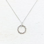 Sterling Silver Twisted Circle Necklace