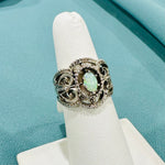 Sterling Silver Estate Ring with Center Opal Stone