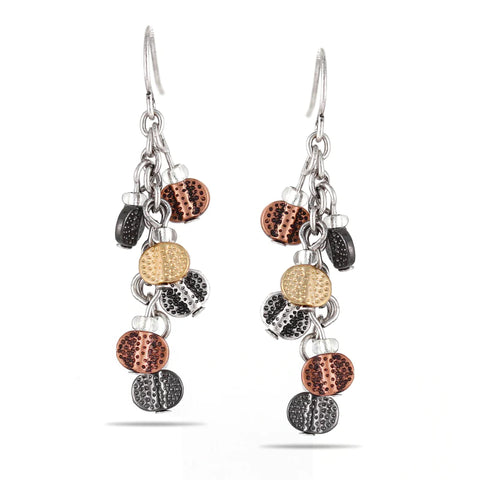 Fashion Tri-Tone Dangle Earrings