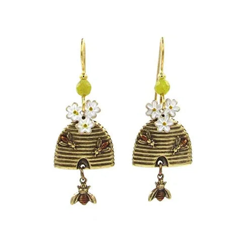 Silver Forest Bee Hive Earrings