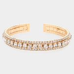 Fashion Gold Tone Rhinestone Cuff